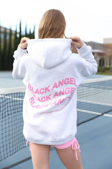 Black Angel AP Tops Swoosh Full Out Pink Hoodie