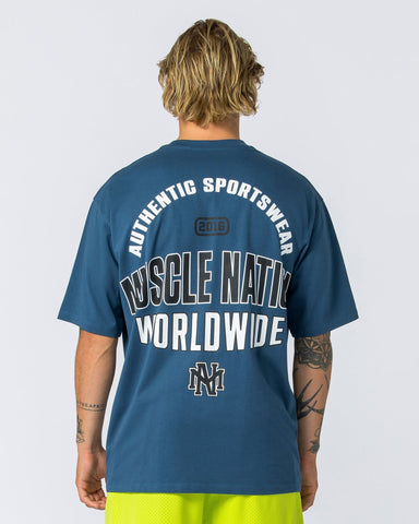 Muscle Nation T-Shirts Clique Oversized Tee - Tidal Teal