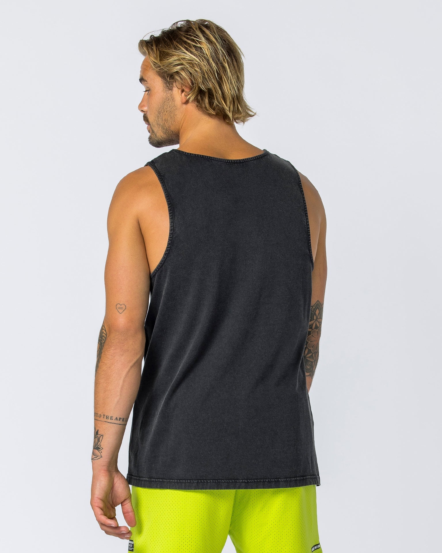 Muscle Nation Tank Tops Copy of Box Wave Vintage Tank - Washed Black / Charcoal