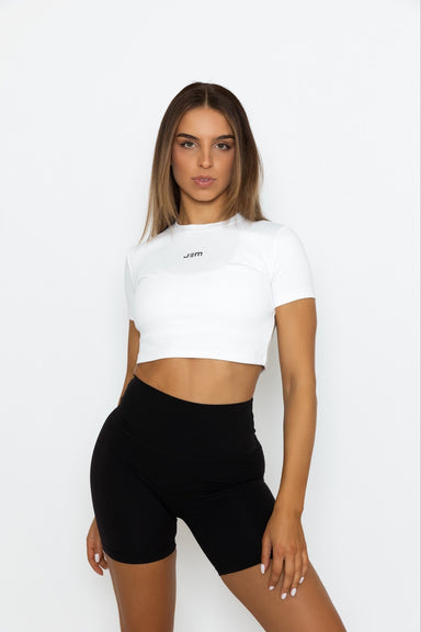 jem sporting XS / white Essential crop tee - white