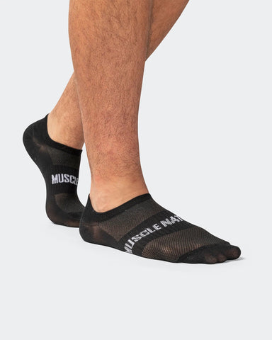 musclenation Default Mens Low Cut No Show Socks - Black (2 Pack)