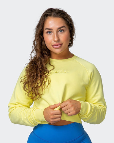musclenation Leisure Cropped Sweat - Sunny Lime