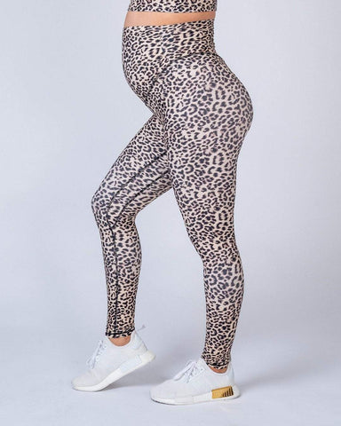 musclenation Maternity Leggings - Yellow Leopard