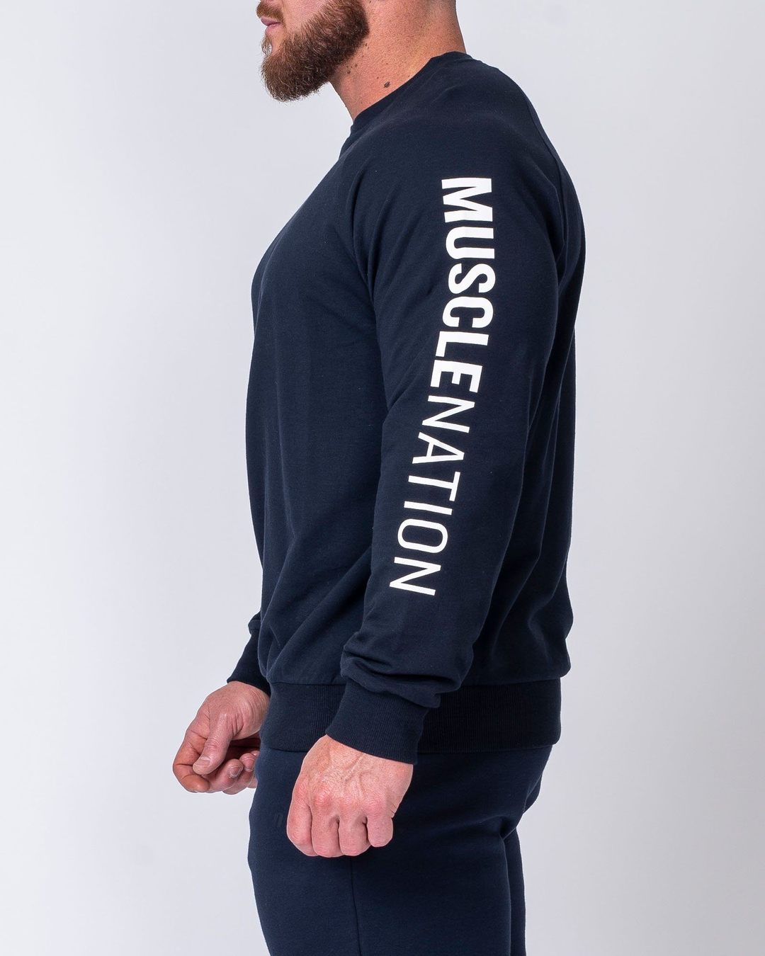 musclenation Mens Lightweight Long Sleeve - Navy