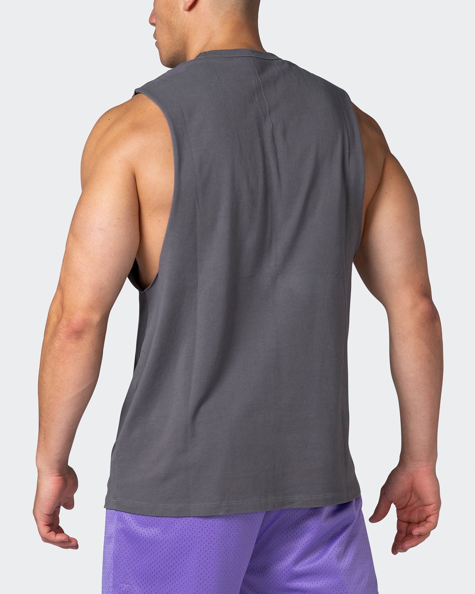 musclenation Tank Tops Ease Drop Arm Heavy Vintage Tank - Washed Alloy