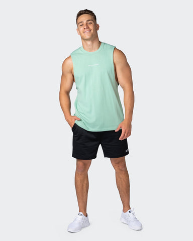 musclenation Tank Tops Ease Drop Arm Heavy Vintage Tank - Washed Pastel Green