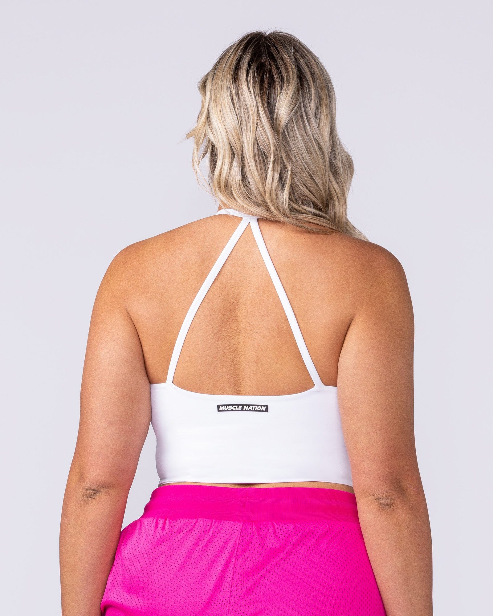 Captivate Bra Tank White - Muscle Nation women's tank top, view 4