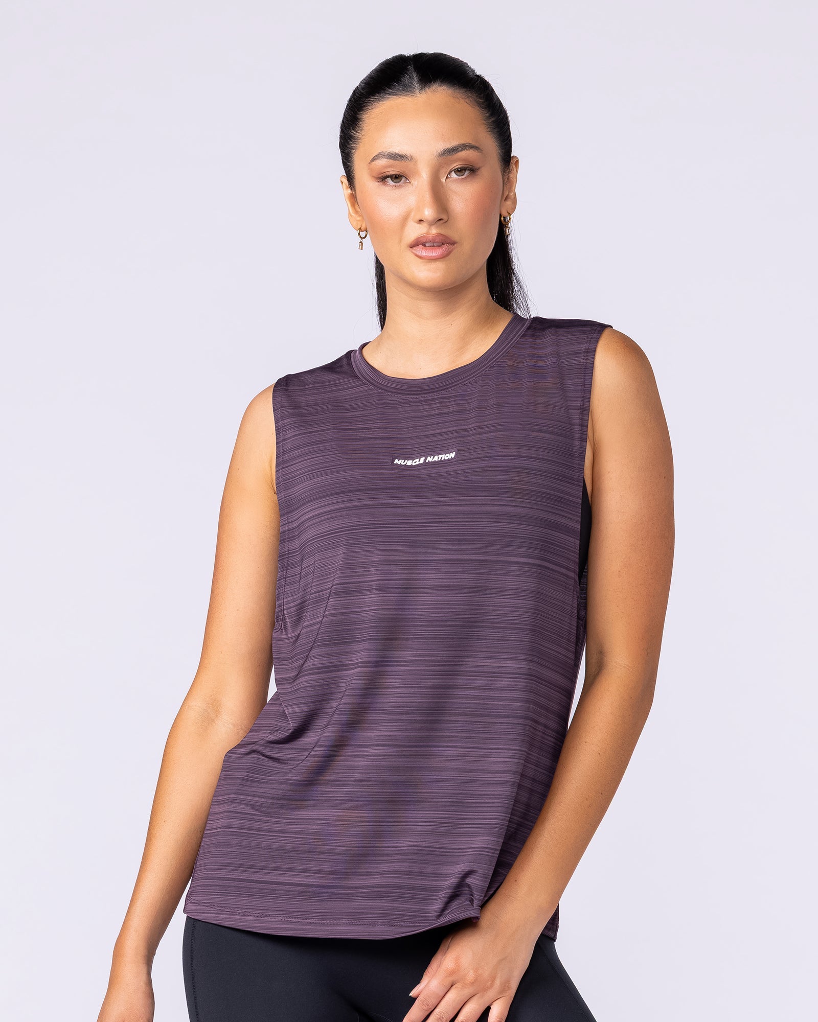 Active Drop Arm Training Tank Midnight Plum - Muscle Nation women's tank top