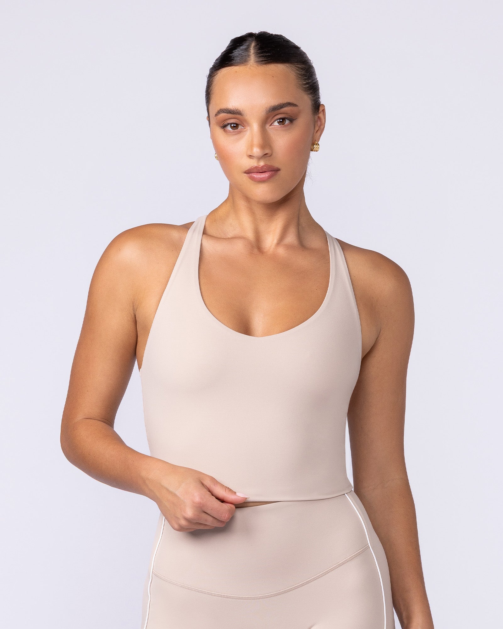 Active Form Cropped Tank Sand - Muscle Nation women's tank top