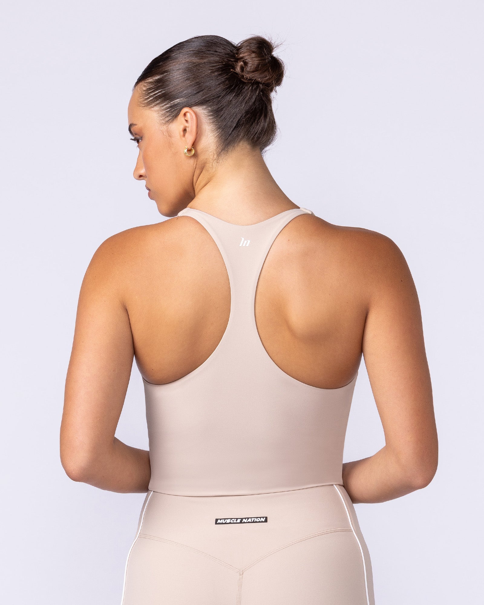 Active Form Cropped Tank Sand - Muscle Nation women's tank top, view 4