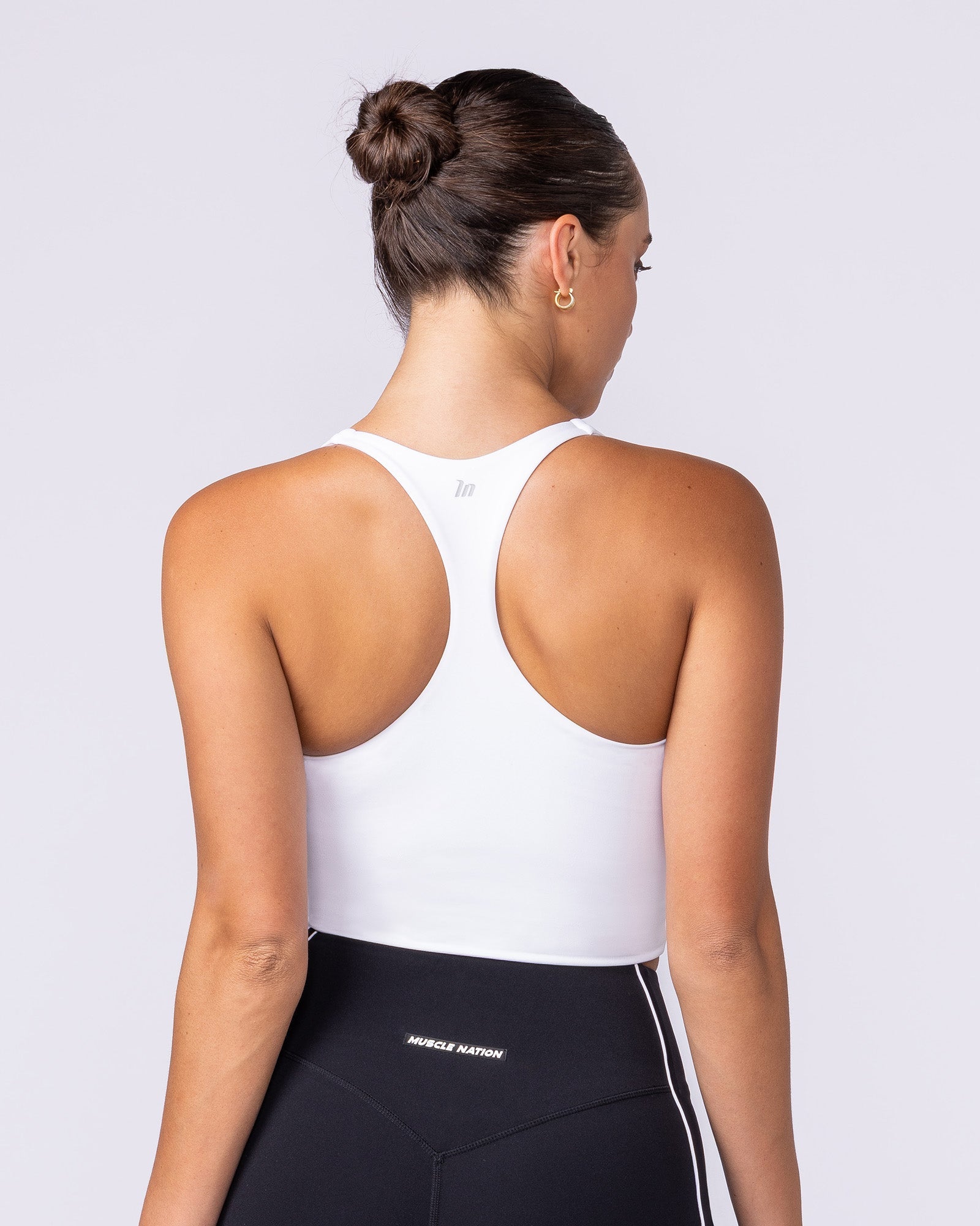 Active Form Cropped Tank White - Muscle Nation women's tank top, view 4