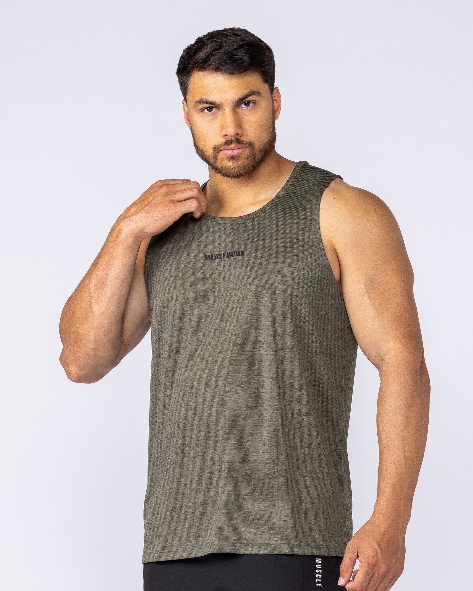 Aero Active Tank Dark Khaki - Muscle Nation men's muscle tank