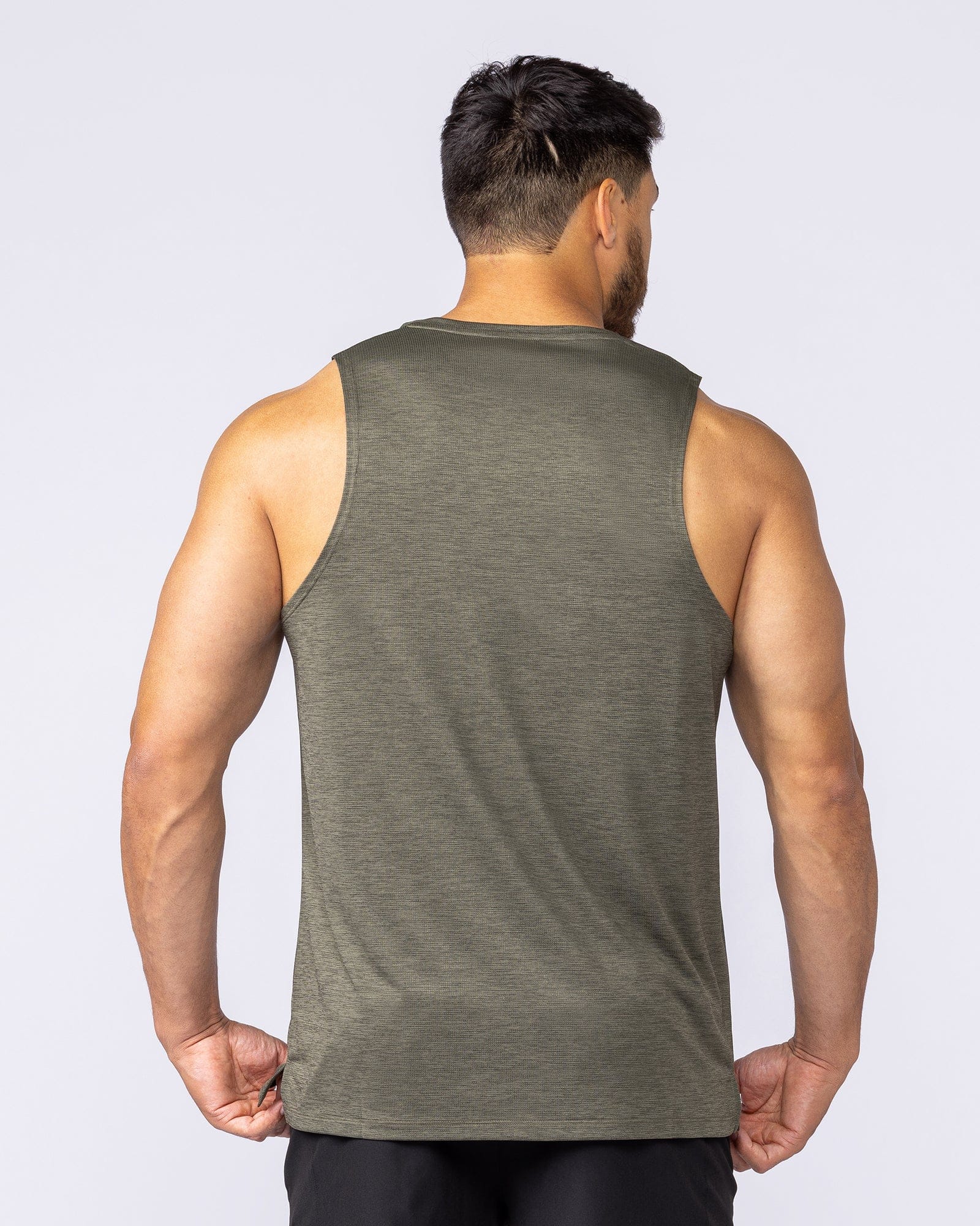 Aero Active Tank Dark Khaki - Muscle Nation men's muscle tank, view 5