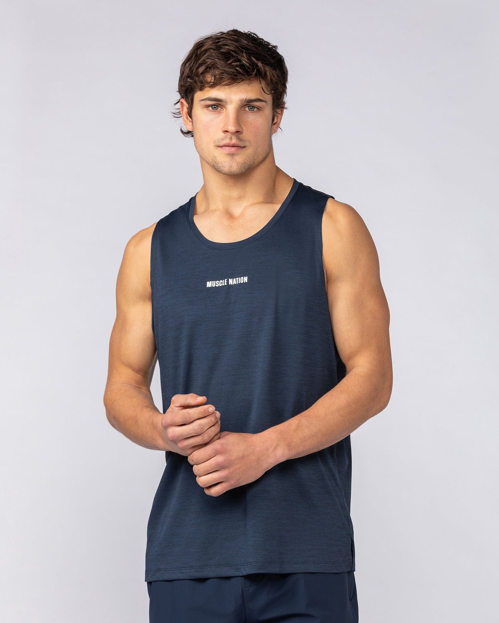 Aero Active Tank Navy - Muscle Nation men's muscle tank, view 2