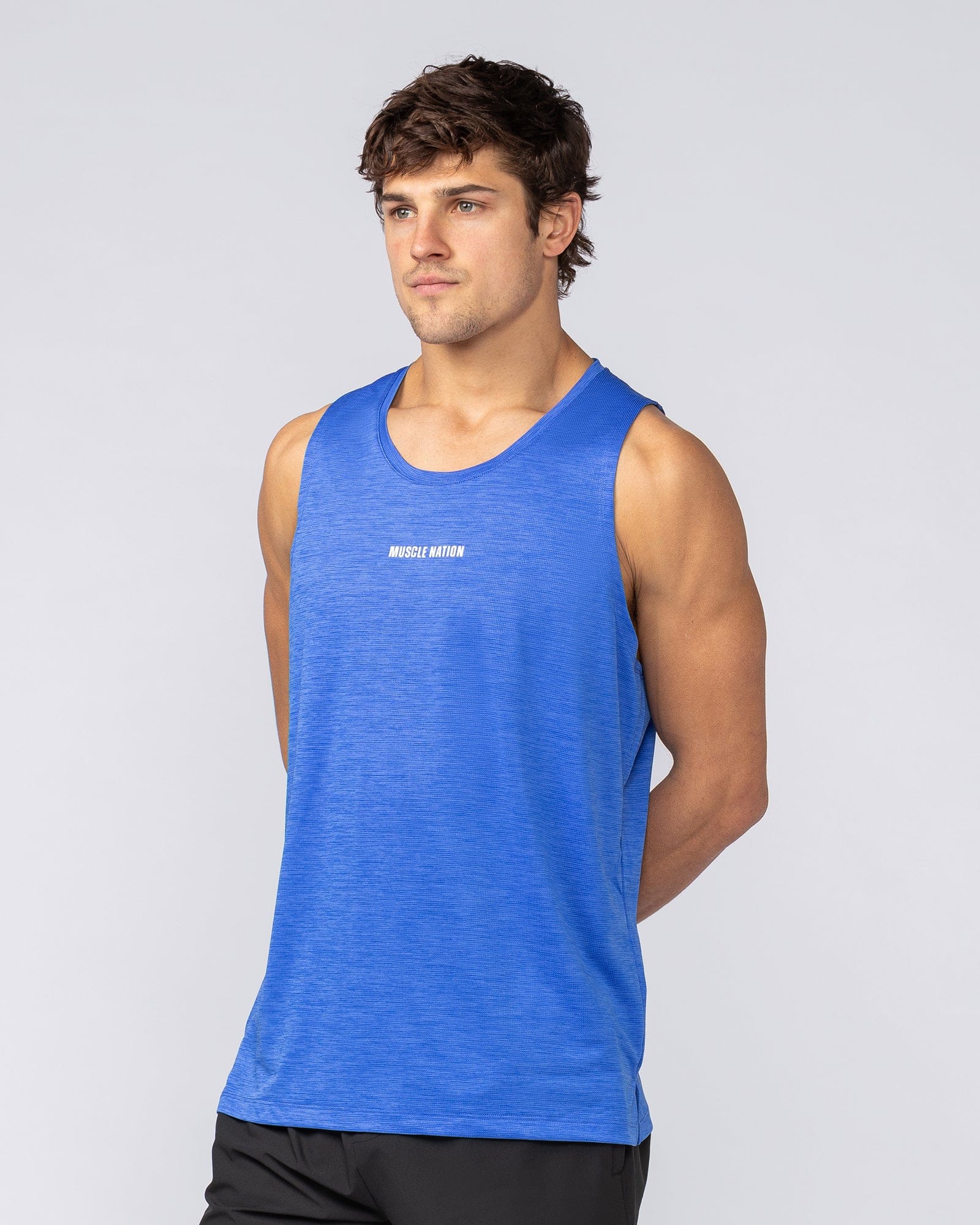Aero Active Tank Power Blue - Muscle Nation men's muscle tank, view 3