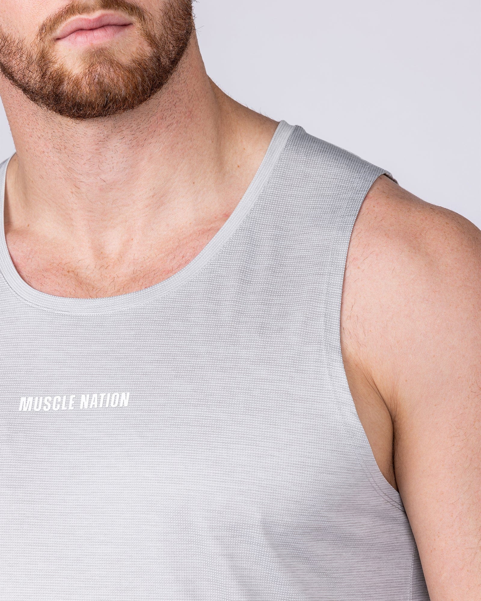Aero Active Tank Quiet Grey - Muscle Nation men's muscle tank, view 3