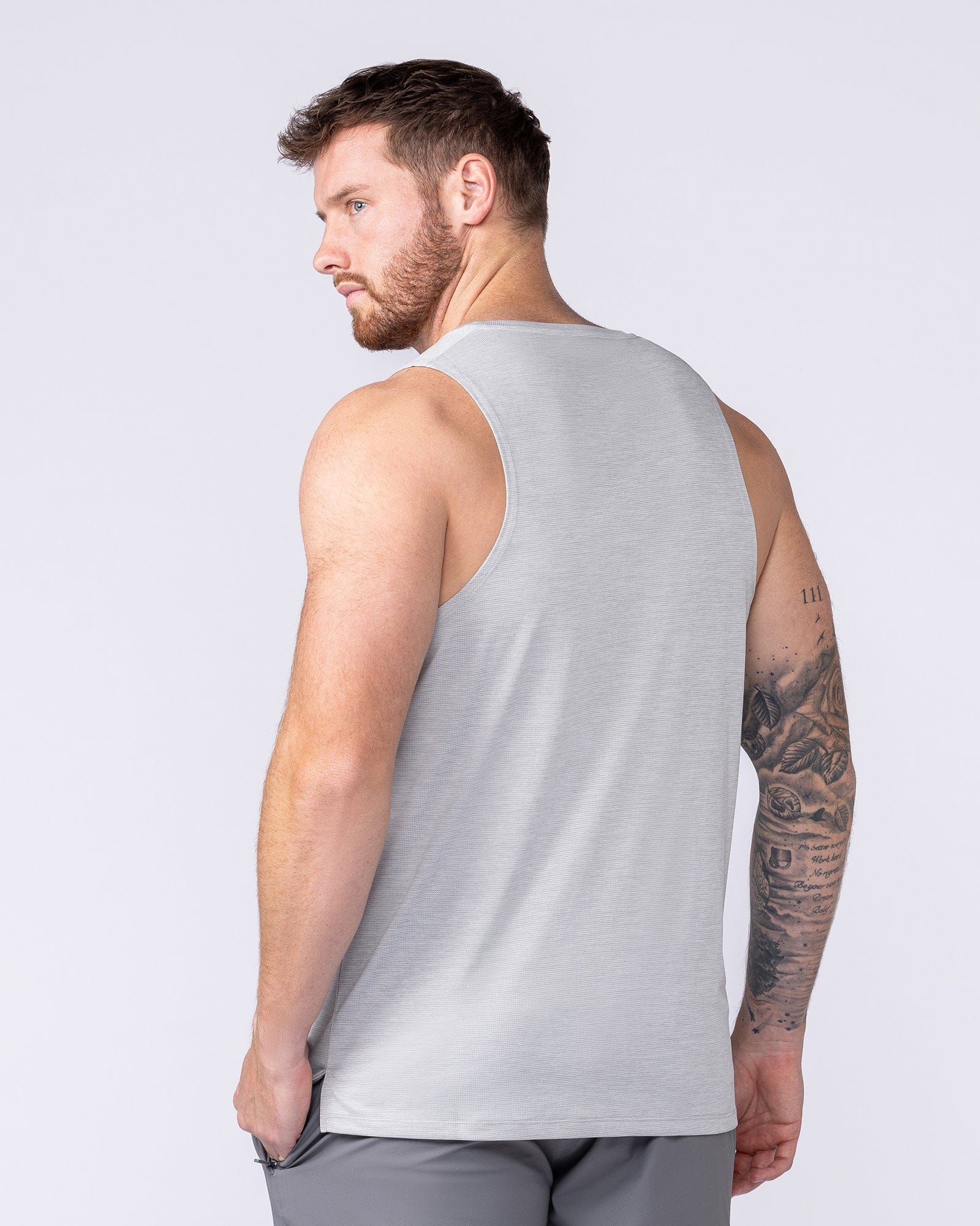 Aero Active Tank Quiet Grey - Muscle Nation men's muscle tank, view 5