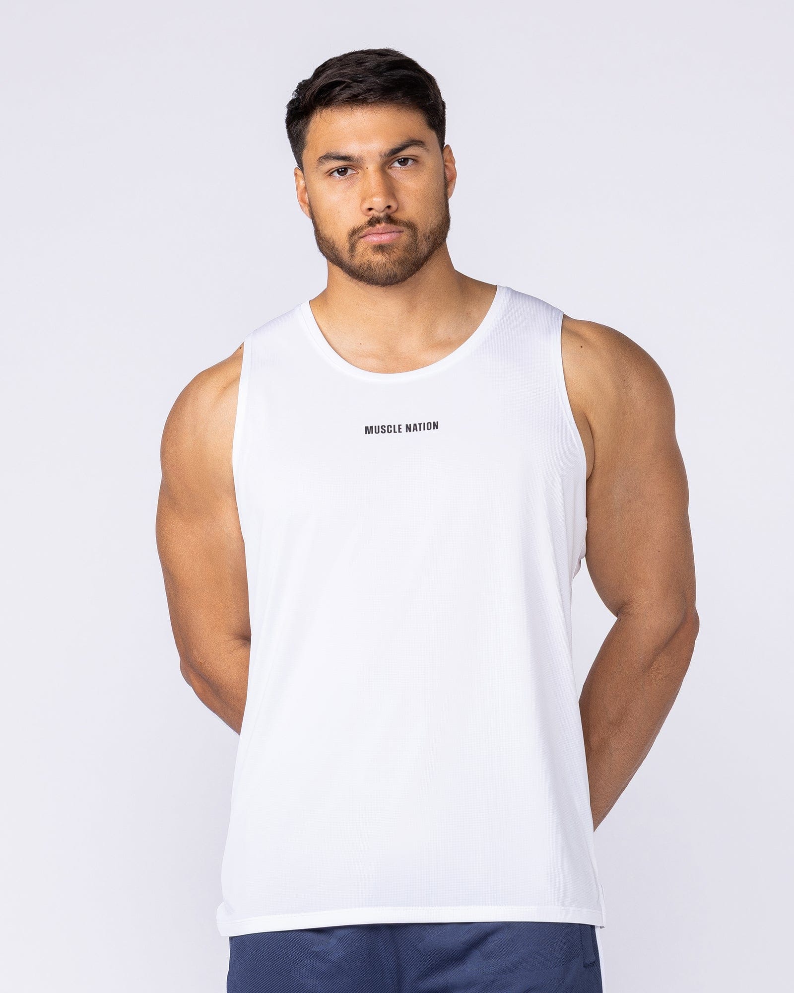 Aero Active Tank White - Muscle Nation men's muscle tank, view 3