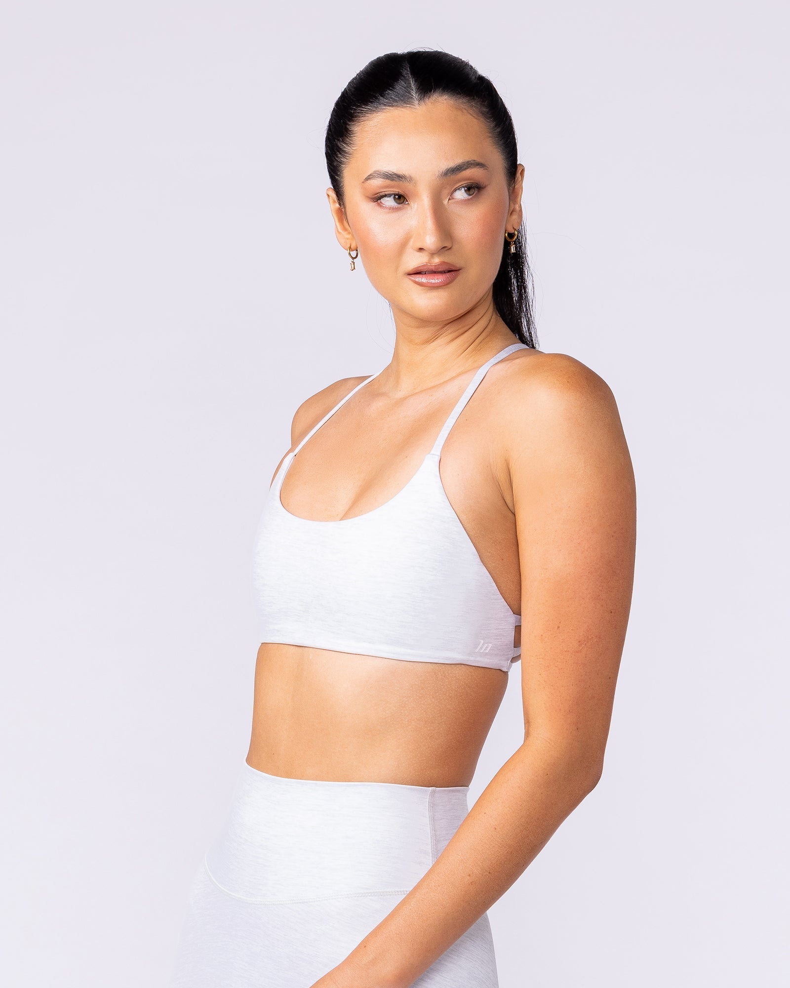 Afterglow Bralette White Grey Marl - Muscle Nation women's bralette, view 3