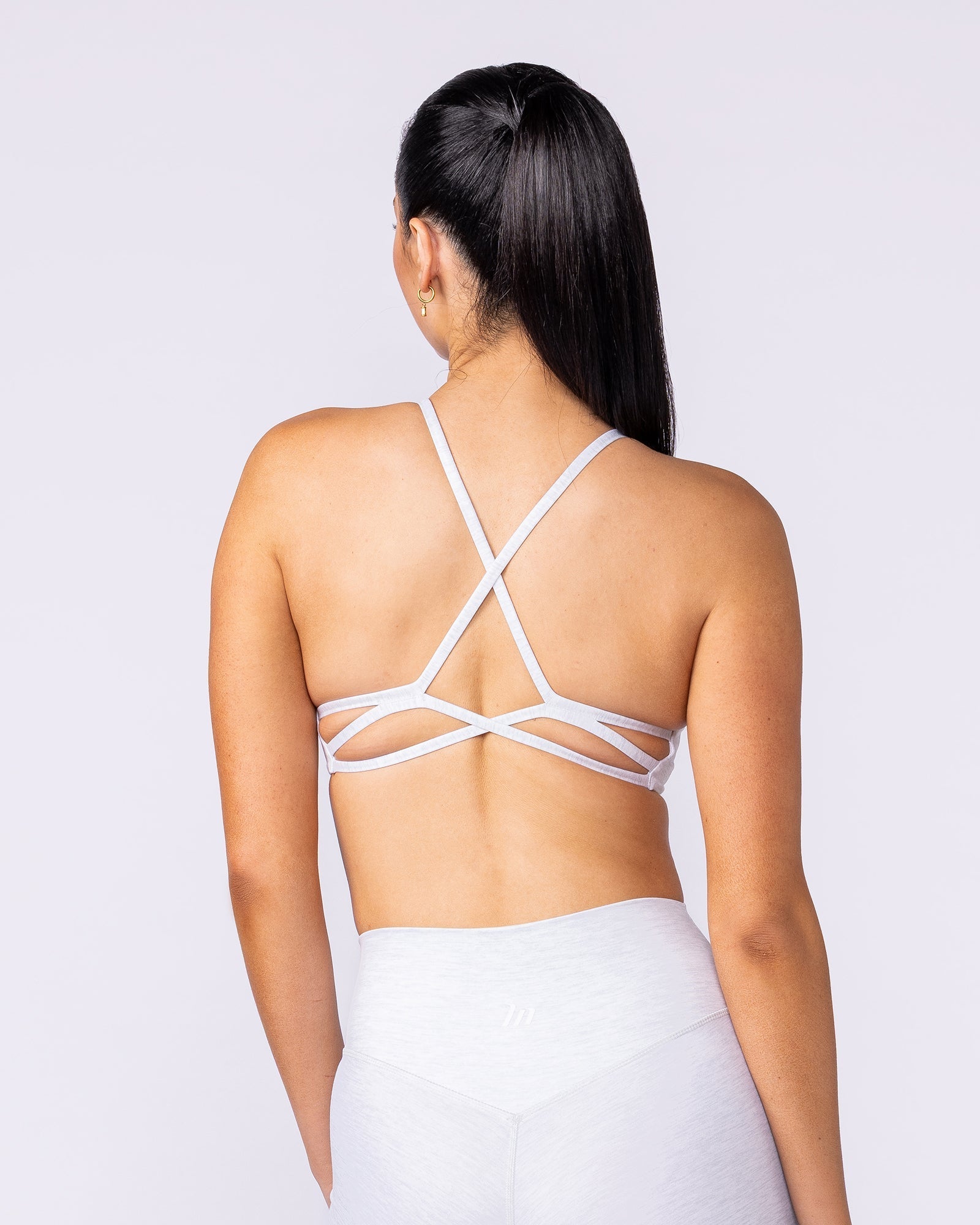 Afterglow Bralette White Grey Marl - Muscle Nation women's bralette, view 4