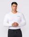 Apex Long Sleeve Tee in White - Muscle Nation men's long sleeve tee, view 3