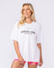 Athletic Club Oversized Tee White - Muscle Nation women's gym tee
