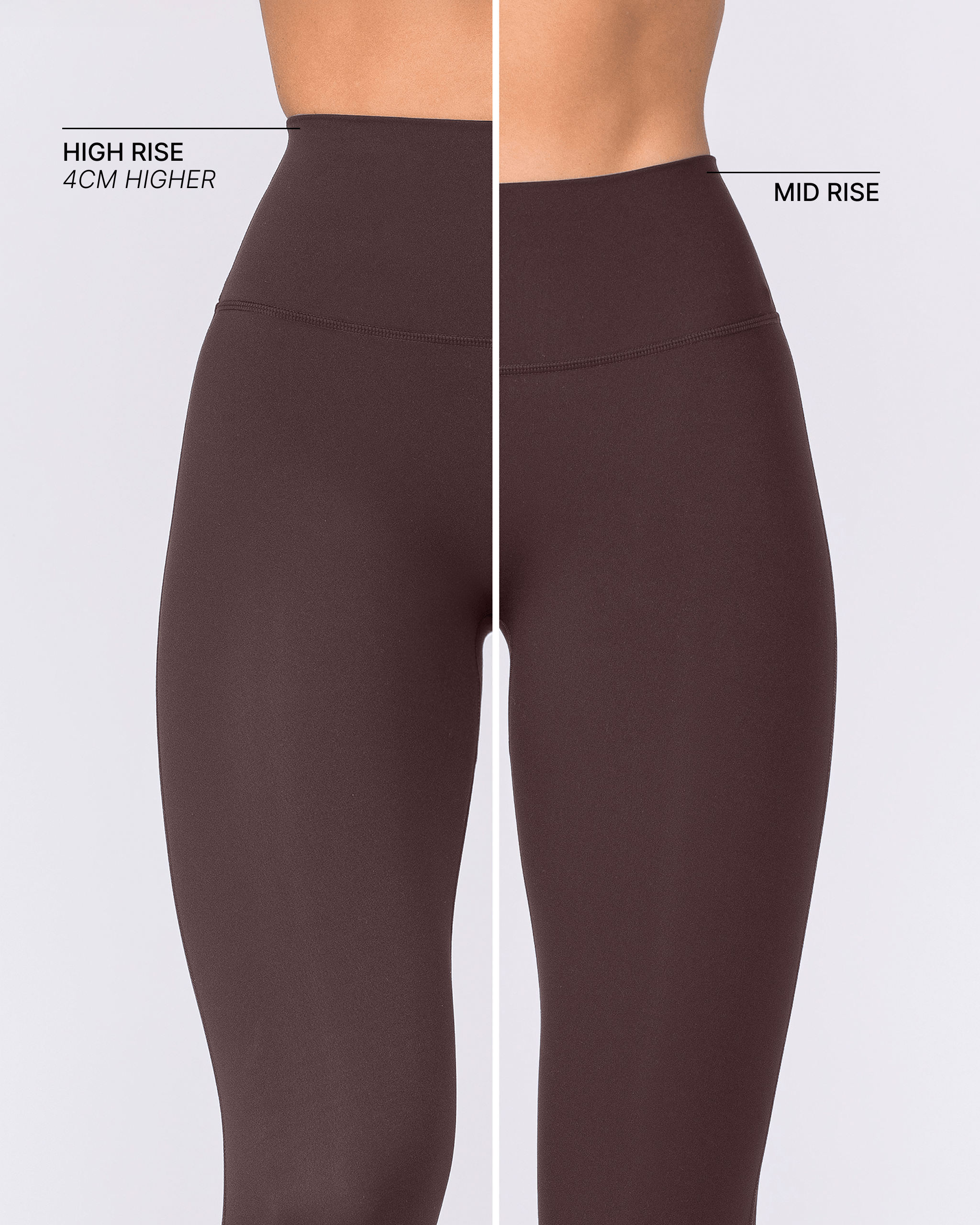 Aura Peachy High Invisible Scrunch Ankle Leggings Cocoa - Muscle Nation women's leggings, view 2