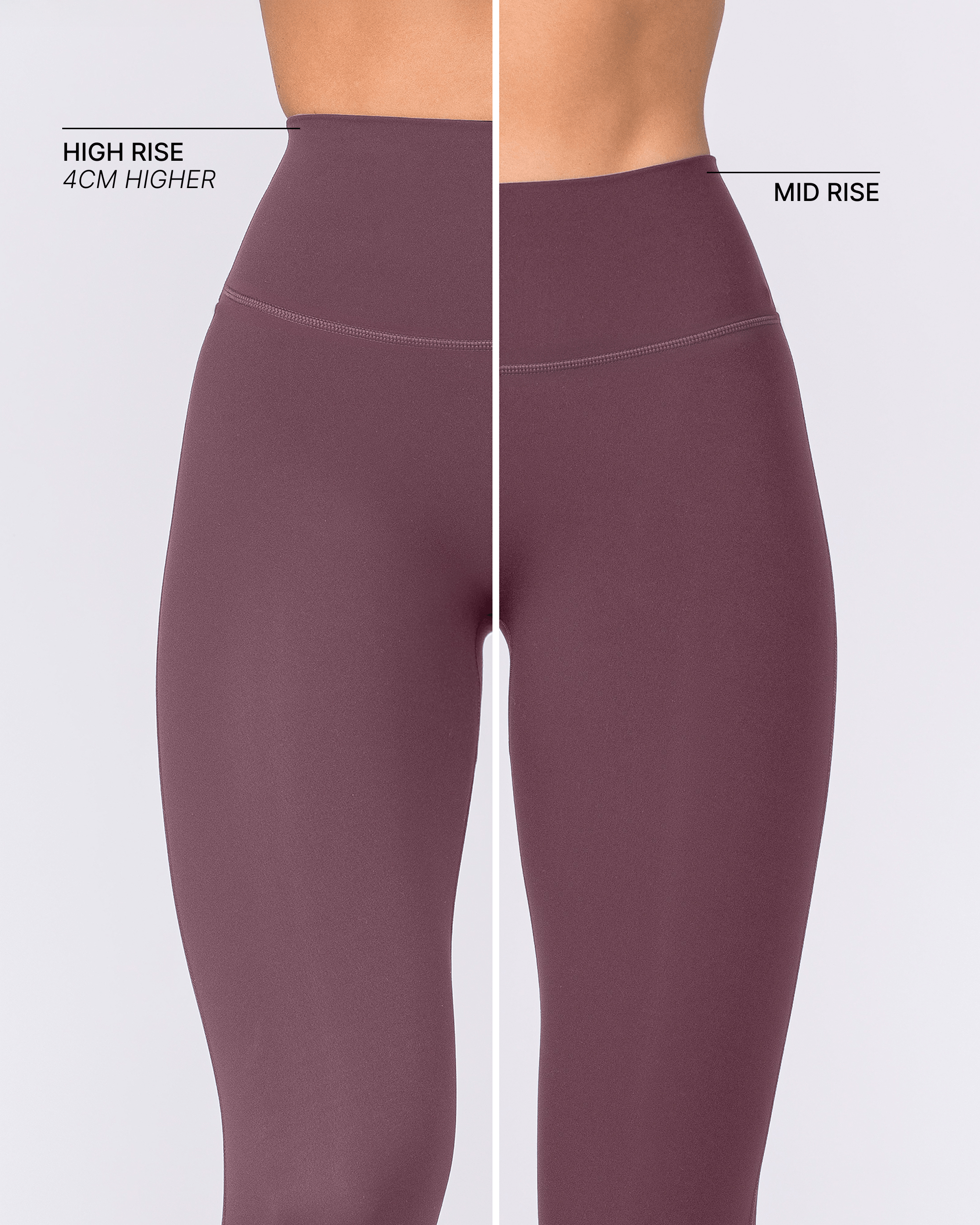 Aura Peachy High Invisible Scrunch Ankle Leggings Dark Cherry - Muscle Nation women's leggings, view 2
