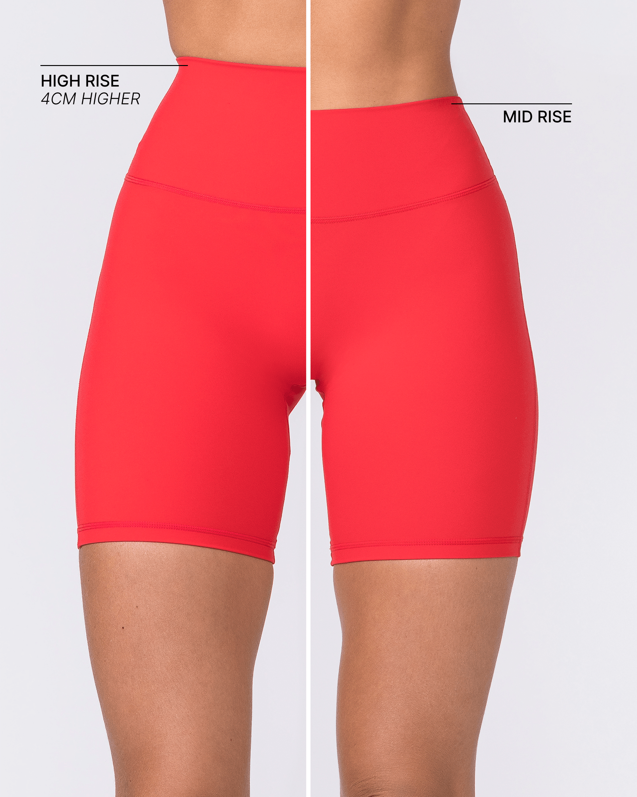 Aura Peachy High Invisible Scrunch Bike Shorts Salsa - Muscle Nation women's bike shorts, view 3