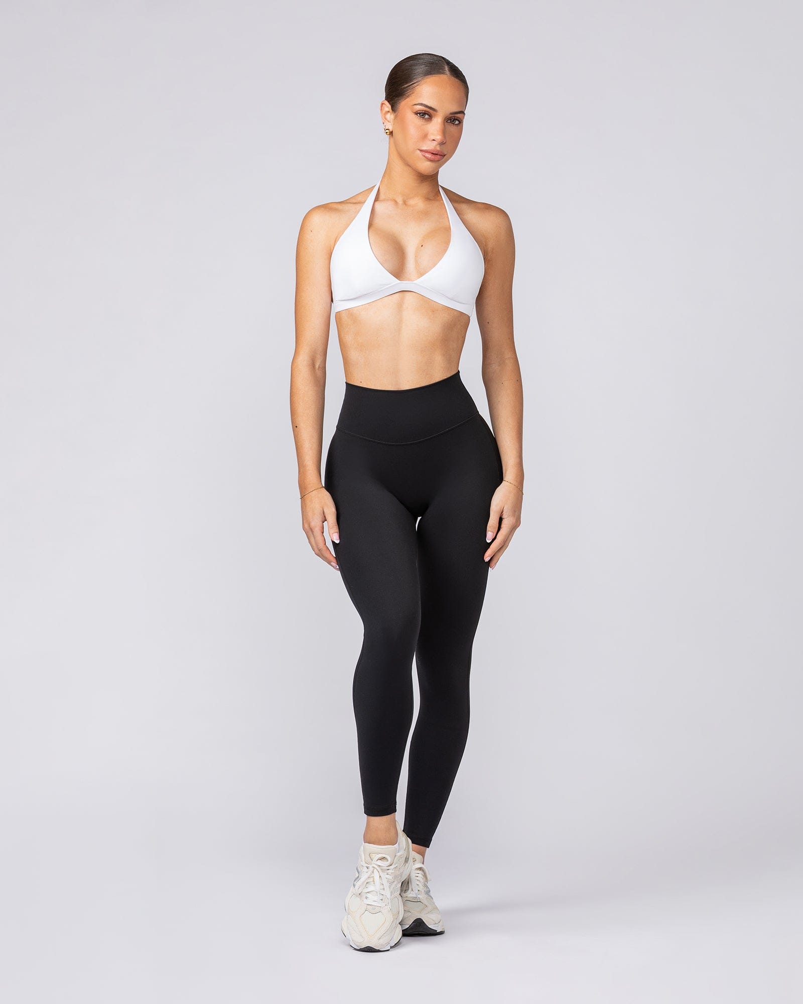 Aura Peachy Invisible Scrunch Ankle Leggings Black - Muscle Nation women's leggings, view 8