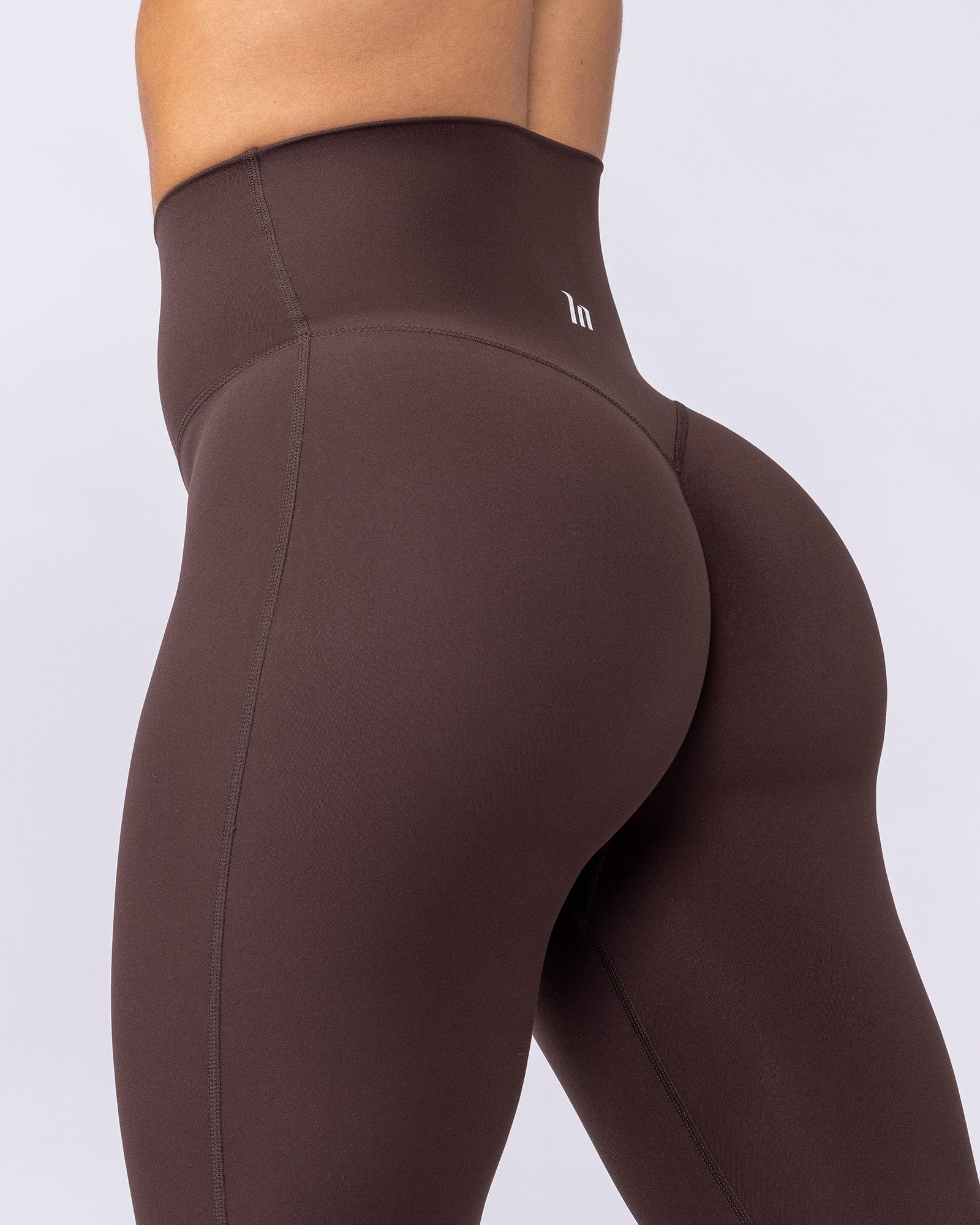 Aura Peachy High Invisible Scrunch Ankle Leggings Cocoa - Muscle Nation women's leggings, view 5