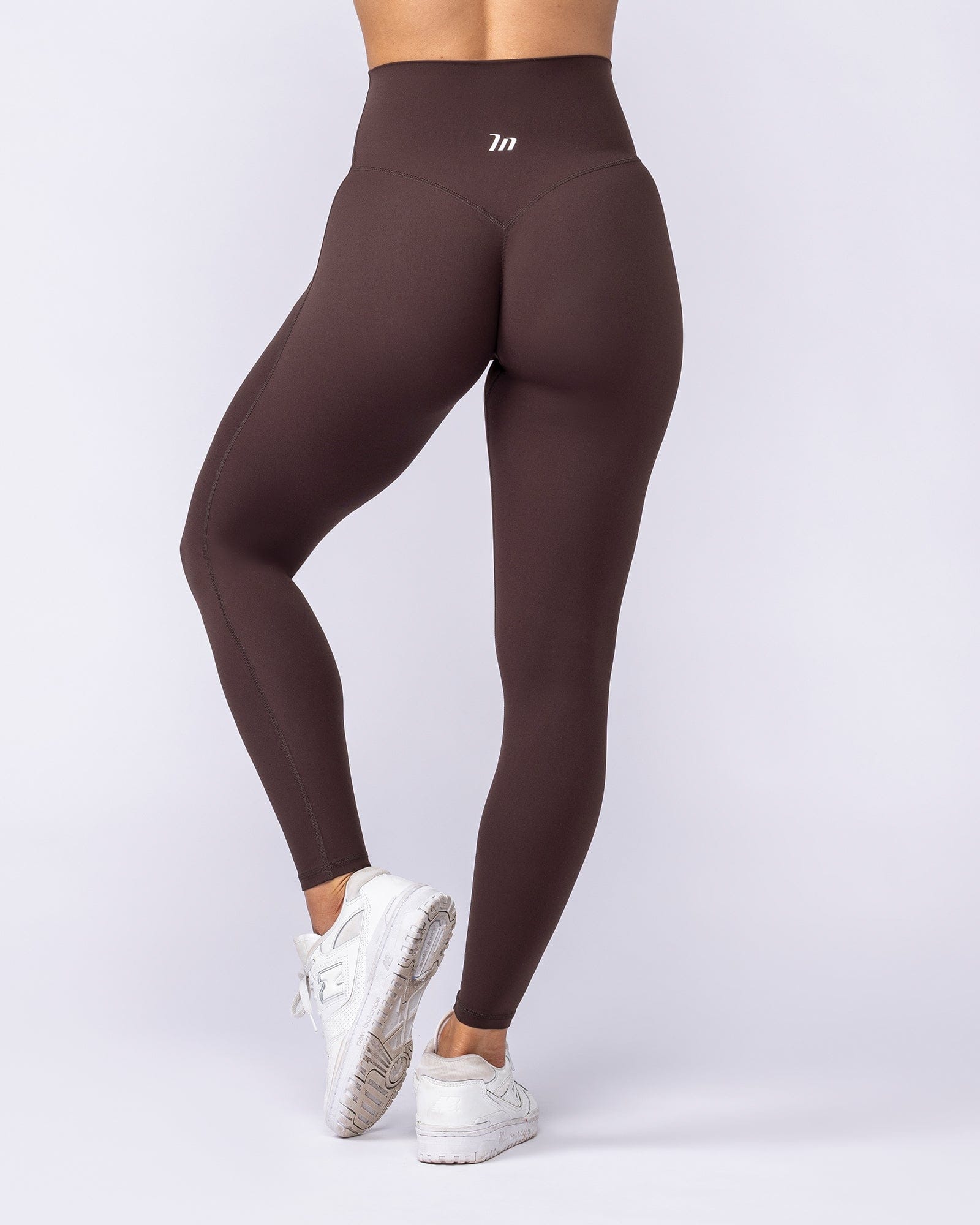 Aura Peachy High Invisible Scrunch Ankle Leggings Cocoa - Muscle Nation women's leggings, view 6