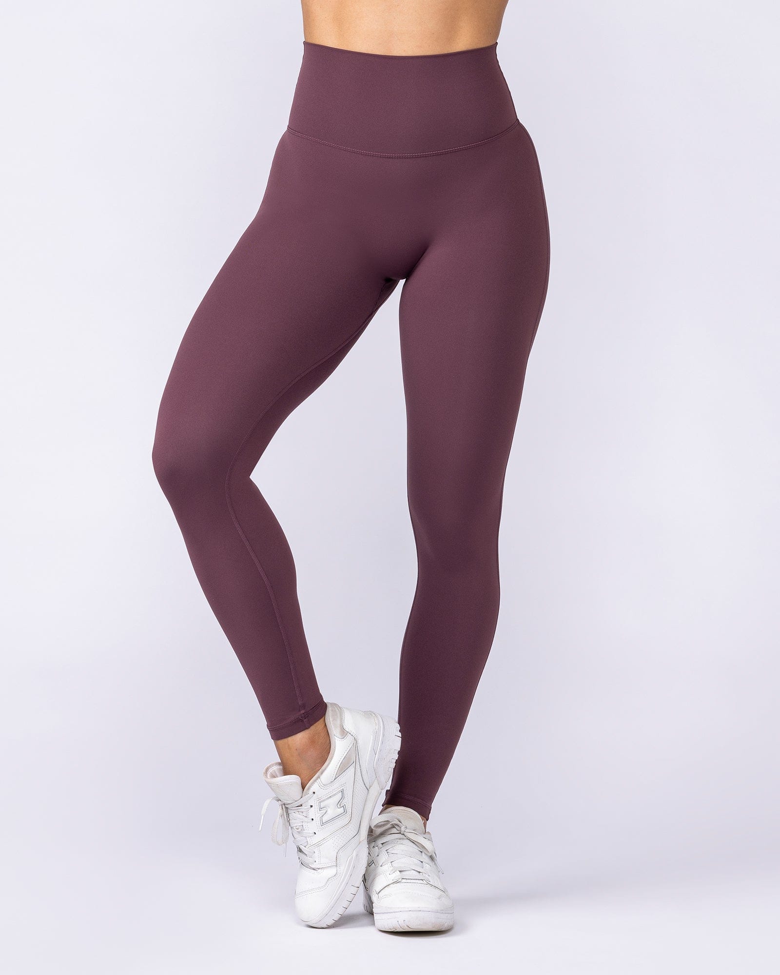 Aura Peachy High Invisible Scrunch Ankle Leggings Dark Cherry - Muscle Nation women's leggings, view 3