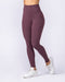 Aura Peachy High Invisible Scrunch Ankle Leggings Dark Cherry - Muscle Nation women's leggings, view 4