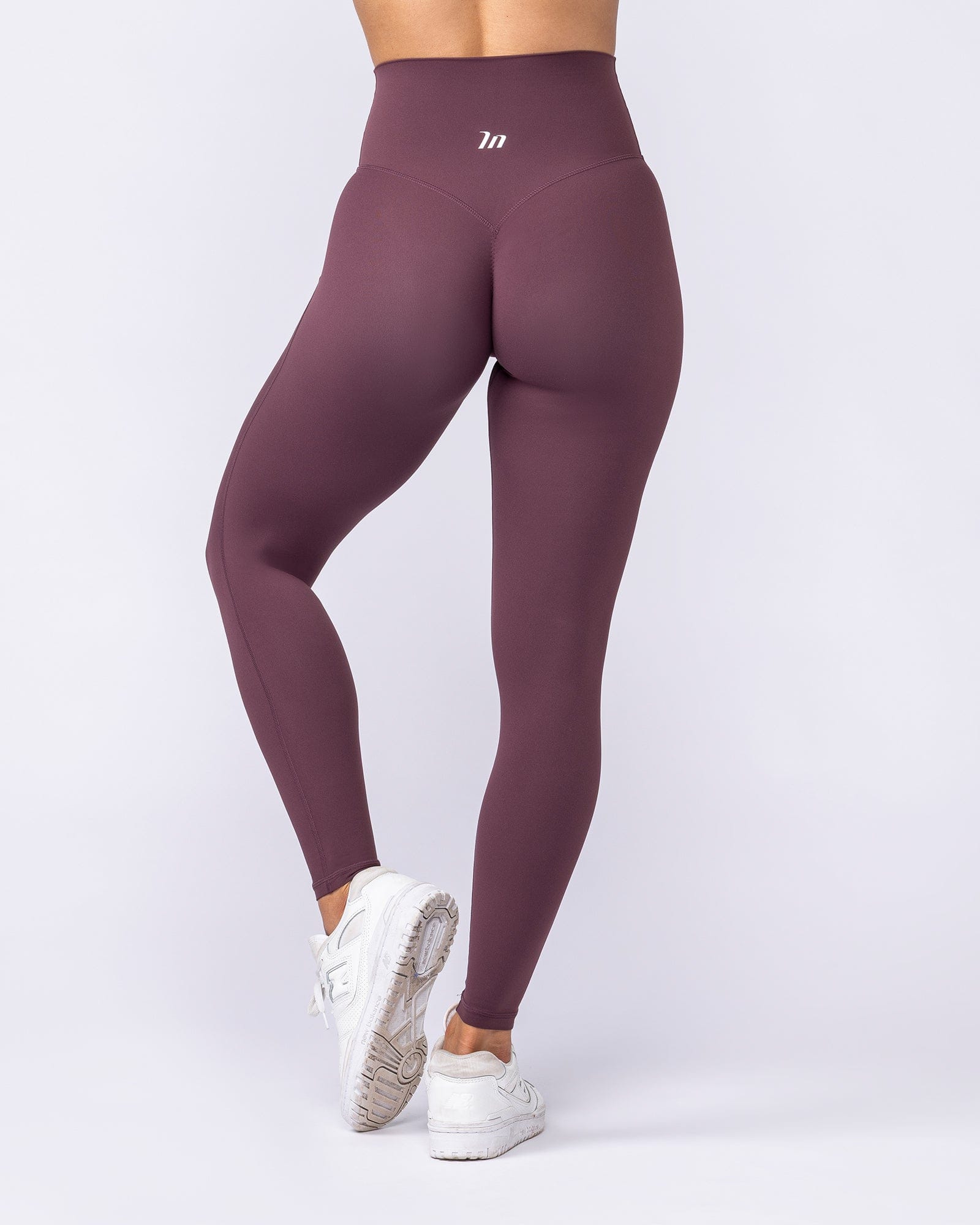 Aura Peachy High Invisible Scrunch Ankle Leggings Dark Cherry - Muscle Nation women's leggings, view 6