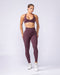 Aura Peachy High Invisible Scrunch Ankle Leggings Dark Cherry - Muscle Nation women's leggings, view 7