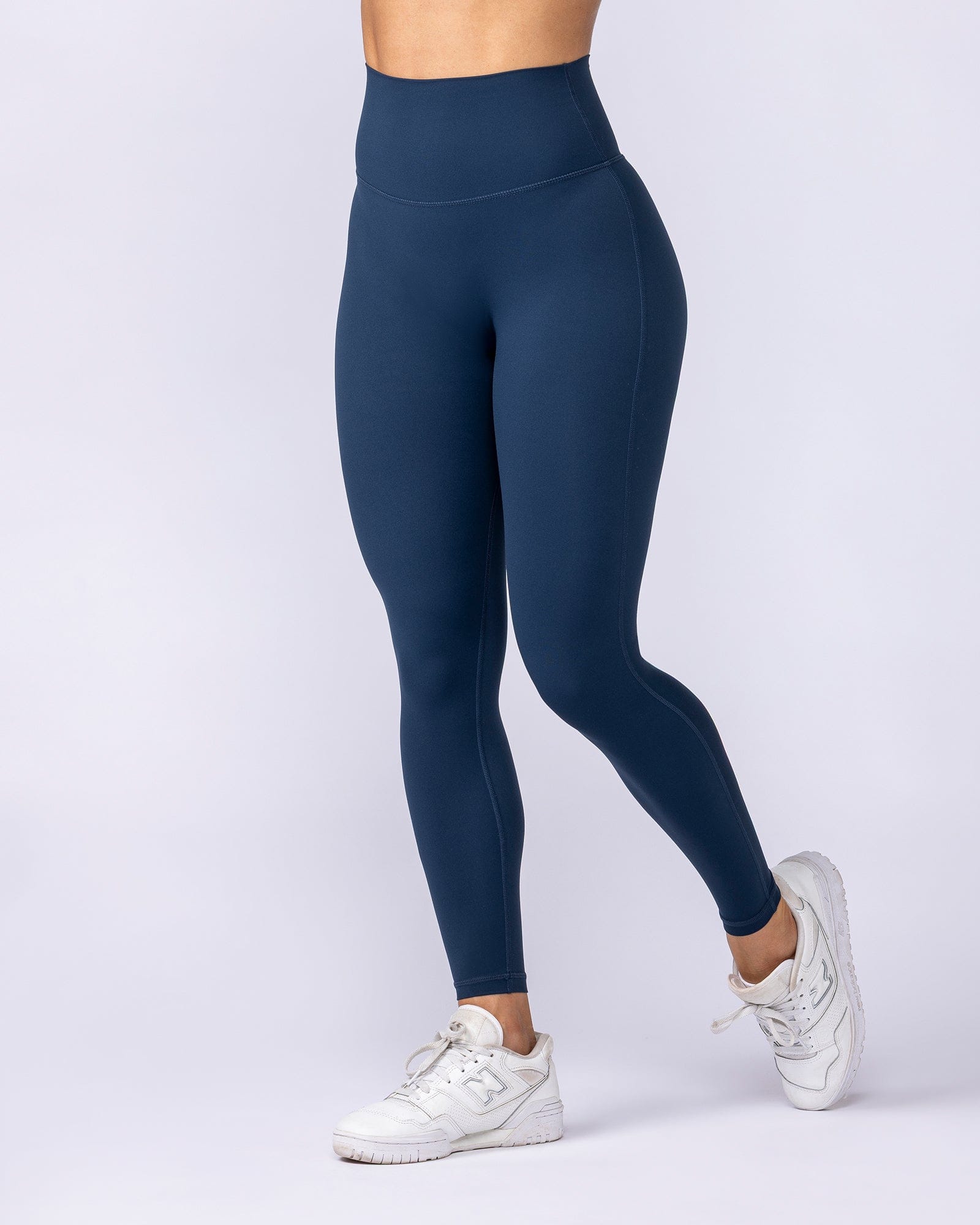 Aura Peachy High Invisible Scrunch Ankle Leggings Navy - Muscle Nation women's leggings, view 3