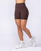 Aura Peachy High Invisible Scrunch Bike Shorts Cocoa - Muscle Nation women's bike shorts, view 3