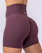 Aura Peachy High Invisible Scrunch Bike Shorts Dark Cherry - Muscle Nation women's bike shorts