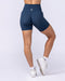 Aura Peachy High Invisible Scrunch Bike Shorts Navy - Muscle Nation women's bike shorts, view 6