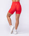 Aura Peachy High Invisible Scrunch Bike Shorts Salsa - Muscle Nation women's bike shorts, view 6