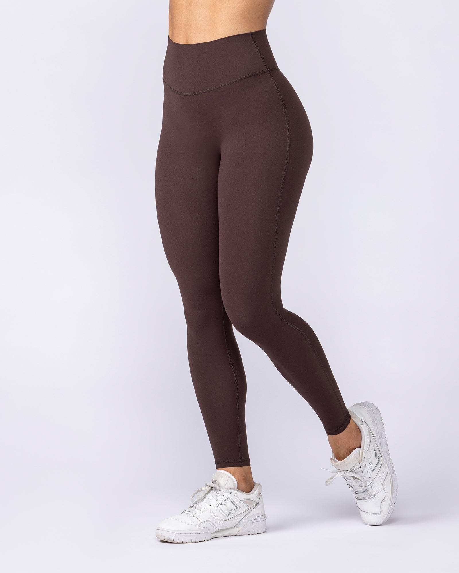 Aura Peachy Invisible Scrunch Ankle Leggings Cocoa - Muscle Nation women's leggings, view 2