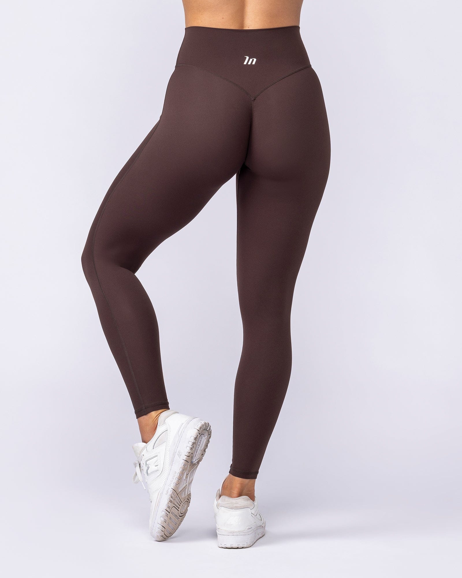 Aura Peachy Invisible Scrunch Ankle Leggings Cocoa - Muscle Nation women's leggings, view 6