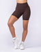 Aura Peachy Invisible Scrunch Bike Shorts Cocoa - Muscle Nation women's bike shorts, view 3