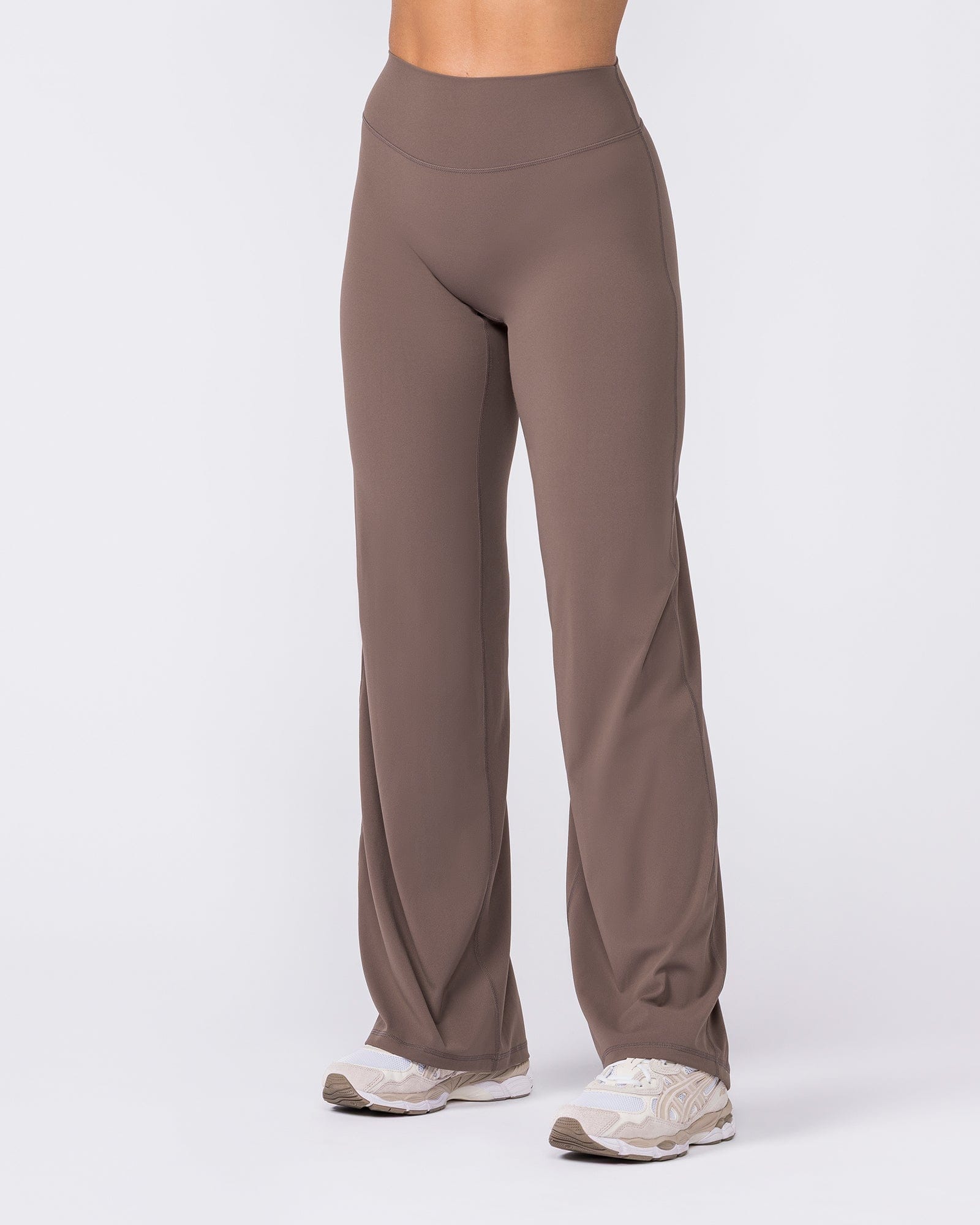 Aura Straight Leg Leggings Short Taupe - Muscle Nation women's leggings, view 5