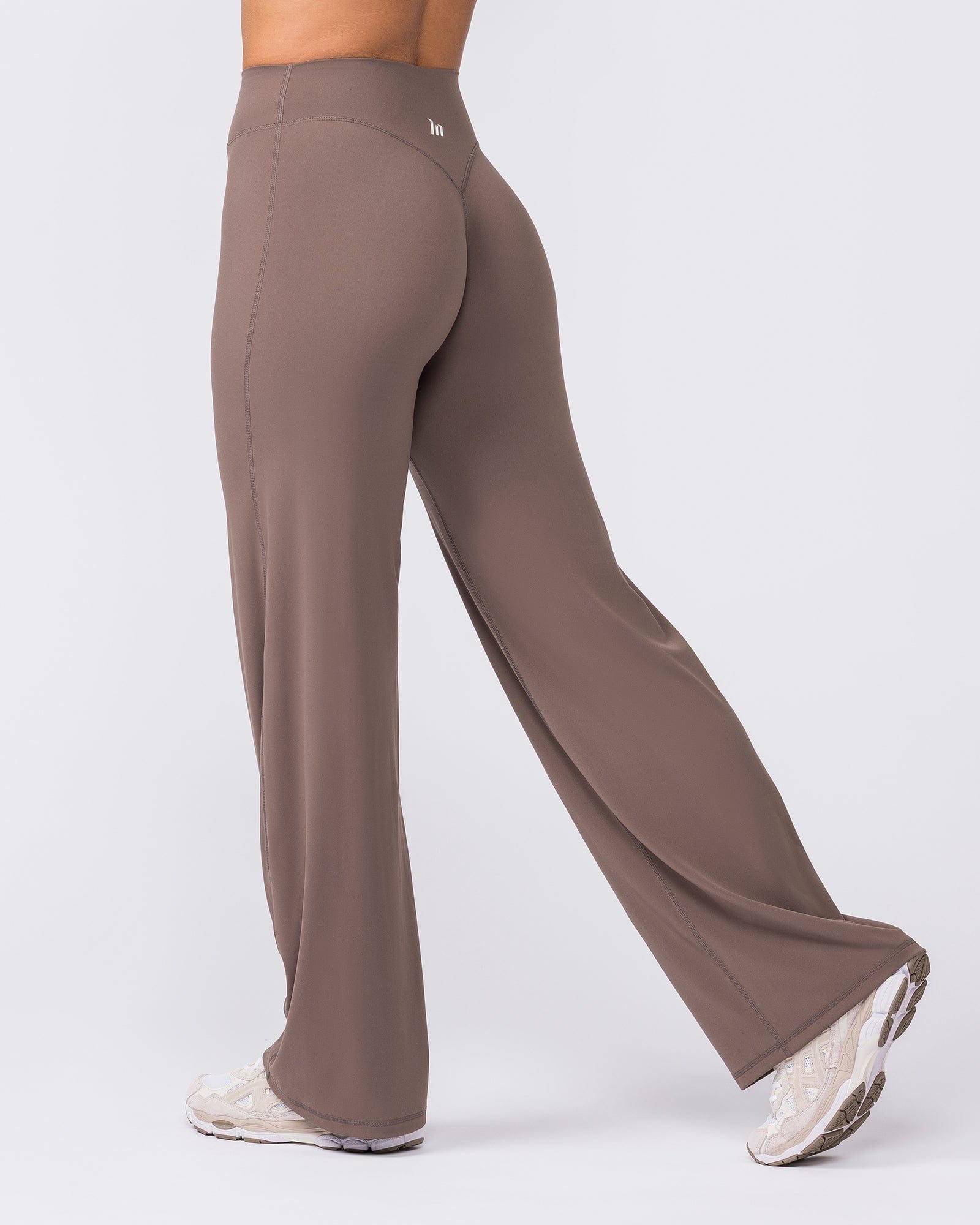 Aura Straight Leg Leggings Regular Taupe - Muscle Nation women's leggings, view 6