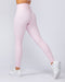 Zero Rise Rib Ankle Length Leggings Baby Pink - Muscle Nation women's leggings, view 3