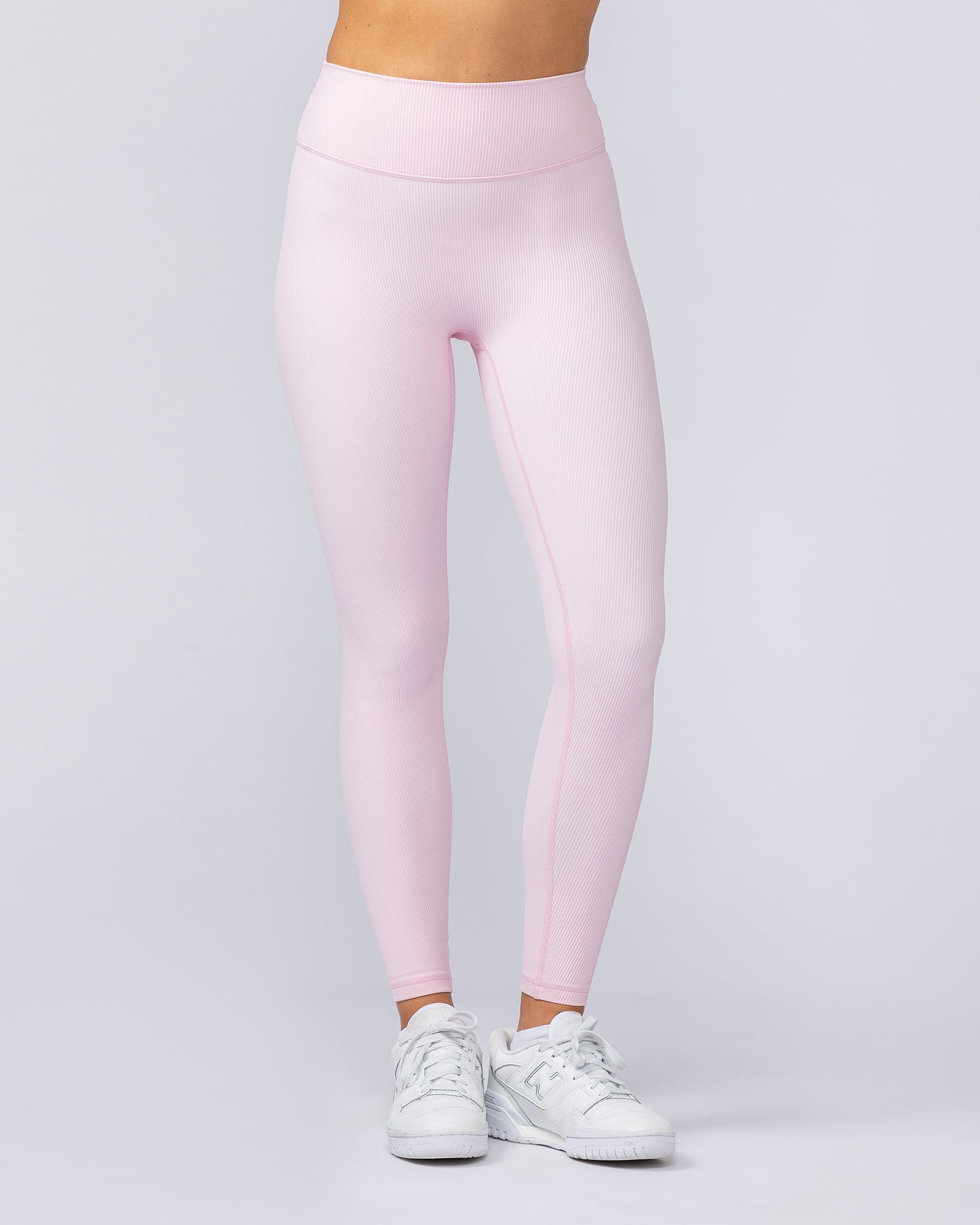 Zero Rise Rib Ankle Length Leggings Baby Pink - Muscle Nation women's leggings, view 4