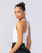 Limitless Cropped Active Tank White - Muscle Nation women's tank top, view 4
