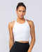 Limitless Cropped Active Tank White - Muscle Nation women's tank top, view 2